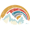 Retro Mountain Sunset Arc