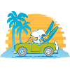 Peanuts Snoopy Cabrio Vakantie Surftournee