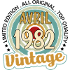 Vintage Flourish Birthday Gift April 1982