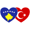 Kosovo Turquie Drapeau Cœur