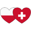 Poland Switzerland Flag Heart