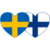 Suède Finlande Flag Heart
