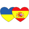 Ukraine Spain Flag Heart