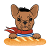 Funny French Bulldog With Baguette