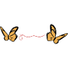 Butterfly red thread symbol animal