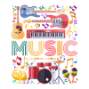 Music Instrument Collage Art