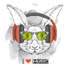 Rabbit Bezel Headphones Music I love music