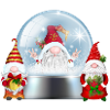 Snowglobe Santa Gnomes Cheer