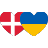Danmark Ukraine Flag Heart