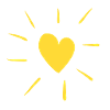 heart sun line love yellow