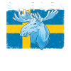 Sweden flag white moose