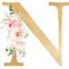 Botanik Floral Monogramm N