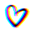 heart effect 3d symbol love