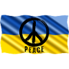 PEACE SIGN - on Ukrainian flag