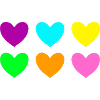 Herzen neon bunt