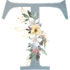 Spring Flowers Monogram T