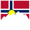 Norwegen Fahne mit Bergen
