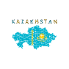 Kazakhstan Map Flag