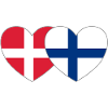 Danemark Finlande Flag Heart
