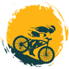 Mountainbiker mit Schwung