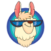 Cool llama with cool glasses