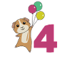 Guinea Pig Fourth Birthday Balloons