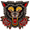 Traditional tattoo Angry wolf