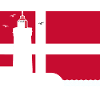 Denmark flag with Rubjerg Knude lighthouse