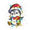 Penguin Christmas Hat Christmas Lights