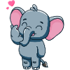 Cute baby elephant with heart
