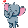 Cute baby elephant with heart