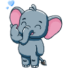 Cute baby elephant with heart