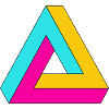 Impossible triangle optical illusion