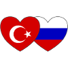 Turkey Russia Flag Heart
