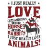 Cats,Dogs,Horses,Rabbits - Animal Lovers