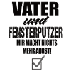 Vater und Fensterputzer