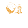 Angler with rod and fish