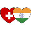 Switzerland India Flag Heart