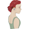 Girl using a hearing aid