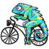Chameleon with bike