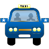 Blue Taxi Front Cartoon