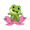 Frog with lotus flower