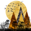 Mehrfarbiges Dämmerungs-Bergmuster