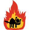 Burning hot cat