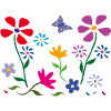 Flower meadow, garden, butterfly