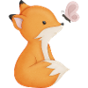 cute fox with butterfly