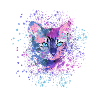 katze,bunt, Aquarell, kätzchen,sterne