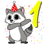 1 year old raccoon birthday