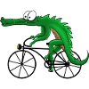 Crocodile with bike