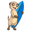 Erdmännchen Surfen Surfbrett Sommer